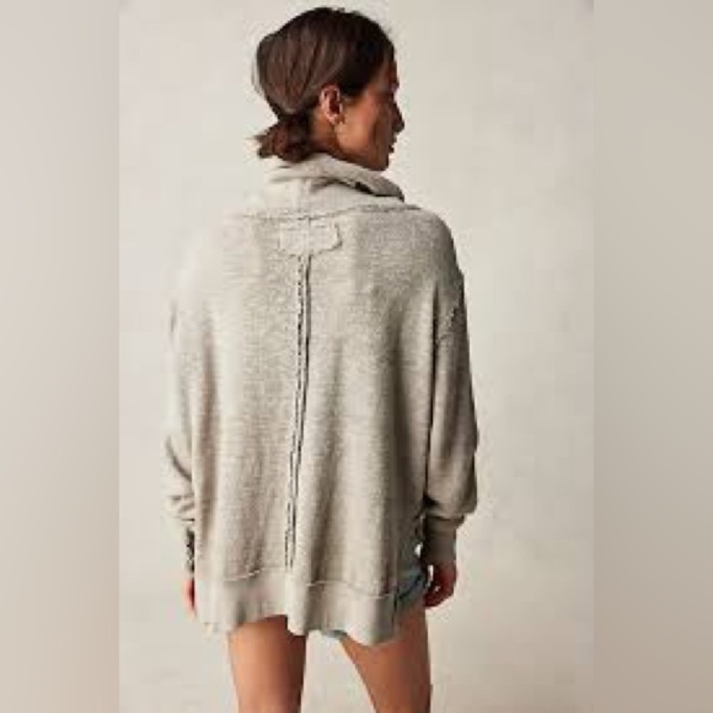 We The Free Women's Taupe Cowl Neck Sweater - Picture 2 of 9